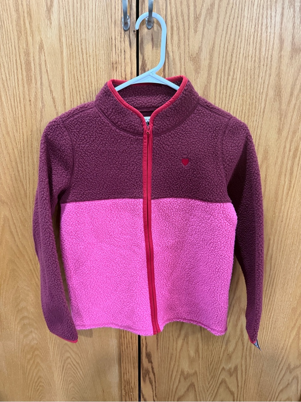 OshKosh B'gosh Two-Tone Pink & Burgundy Fleece Zip Jacket